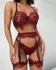 Eyelash Crochet Lace Garter Lingerie Set