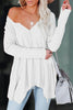 V Neck Irregular Long Sleeve T Shirt