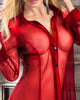 Sheer Mesh Button Front Babydoll