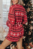 Christmas Drawstring Long Sleeve Pajamas Set