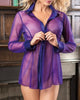 Sheer Mesh Button Front Babydoll