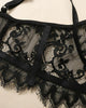 Eyelash Lace Sheer Mesh Garter Lingerie Set