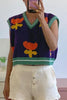 Flower V Neck Sweater Vest