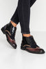 Color Block Lace Up Flat Pumps
