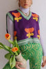 Flower V Neck Sweater Vest