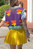 Flower V Neck Sweater Vest