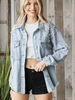 NORTH STAR EMBELLISHED BUST POCKETED DENIM SHACKET