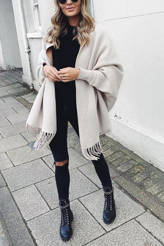 Tassles Color Block Shawl