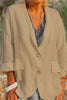 Linen Cotton Blend Long Sleeve Lightweight  Blazer