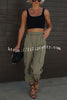 Let¡¯s Rewind Nylon Elastic Waist Pocketed Cargo Pants