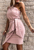 One-shoulder Solid Color Party Dress