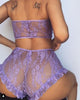 Crochet Lace Sheer Mesh Bandeau Bra Set