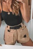 Pockets Cargo Shorts With Belt