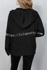 Hooded Single Breasted Drawstring Long Sleeved Top