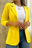 Marciela Solid Color Button Up Side Pocket Blazer