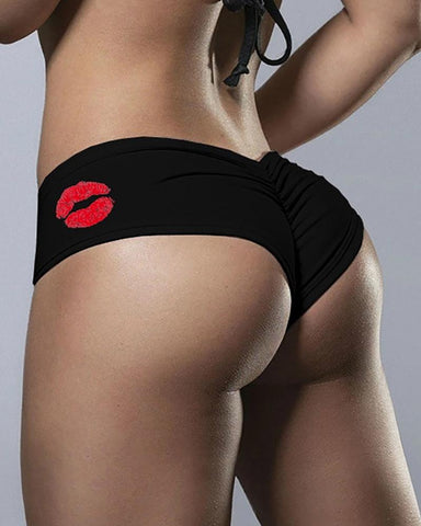 Lip Print Ruched Panty