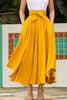 High Waist Pockets Bow Tie Skirts