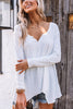 V Neck Irregular Long Sleeve T Shirt