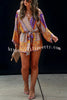 Sunset Drinks Satin Multi Printed Tie Waist Pocketed Loose Romper
