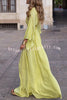 Geometric Print V Neck Long Sleeve Maxi Dress