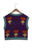 Flower V Neck Sweater Vest