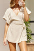 V Neckline Faux Wrap Romper