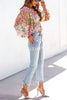 Palace Queen Floral Smocked Billowy Sleeves Top