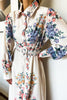 Baroque Floral Print Puff Sleeve Maxi Dress