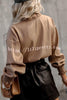 Round Neck Tie Pocket Oversized Shirt