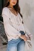 Ruffles V Neck Puff Sleeve Blouse
