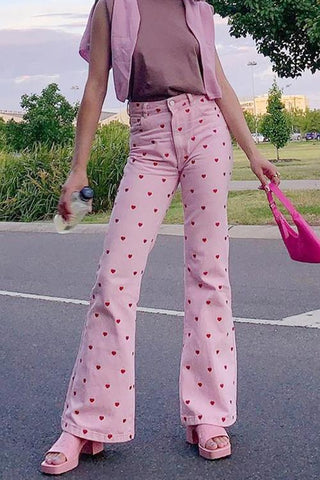 Red Heart Bell Pants