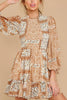 Paisley Floral Print Smock Mini Dress