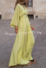 Geometric Print V Neck Long Sleeve Maxi Dress