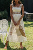 Lace Patchwork Sleeveless Maxi Dress