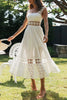 Lace Patchwork Sleeveless Maxi Dress