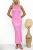 Bentley Mesh Ruched Bust Back Tie-up Stretch Maxi Dress
