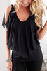 Ruffles Bat V Neck Blouse