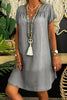 Loose Casual Short Sleeve Denim Mini Dress
