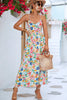 Harvest Sunshine Floral Backless Slit Midi Dress
