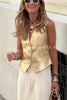 Golden Light Metallic Fabric Button Vest