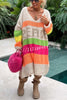 Lilipretty True Faith Knit Peace Pattern Color Blocks Loose Midi Sweater Dress