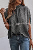 Printed Slit Dolman Sleeve Tie Shirt