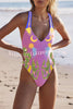 Ethnic Totem Unique Printed Cross-back One-piece Swimsuit