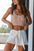 White Knot Waist Shorts