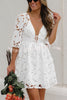 Blooming Love Floral Eyelet Lace Back Tie-up Mini Dress