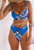 Unique Printed Cutout Suspender Bikini