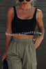 Let¡¯s Rewind Nylon Elastic Waist Pocketed Cargo Pants