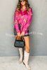 Unique and Bold Satin Cheetah Print Button Up Relaxed Blouse