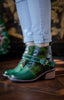 SOFFIA | VINTAGE DARK GREEN LEATHER ANKLE BOOT