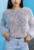 Fuzzy O Neck Long Sleeve Sweater